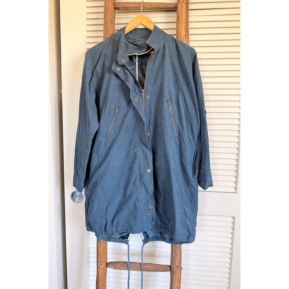 Brandy Melville Blue Cocoon Style Jacket Lightweight Spring Coat - Picture 2 of 7
